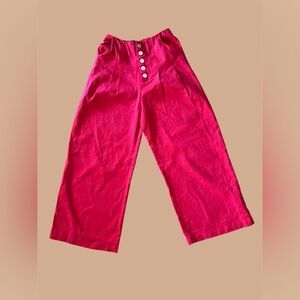 Miami for Francesca’s Casual Red High-Waisted Wide-Leg Bottoms